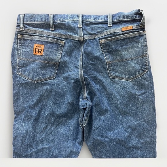 Wrangler FR Jeans Mens 38x30 Blue Riggs Workwear Flame Resistant Denim - Picture 6 of 10